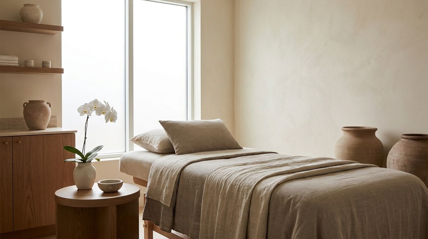 A serene, empty med spa treatment room